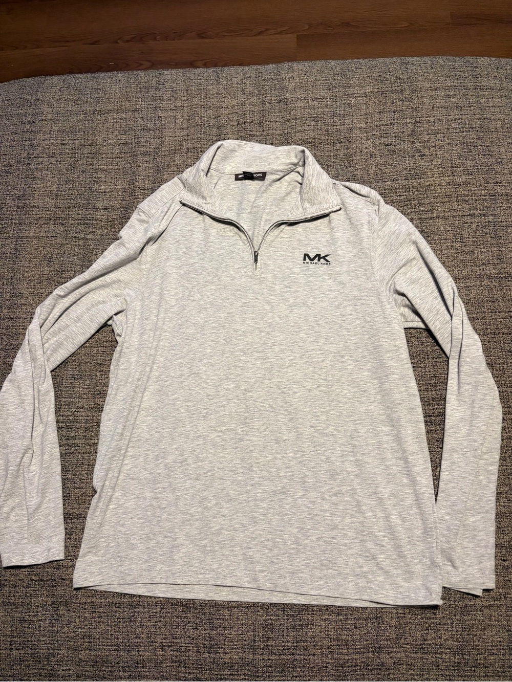 Michael Kors Men’s Heather Light Gray Quarter-Zip Pullover